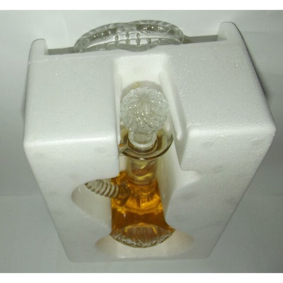 Avon Cruet Cologne Set Moodwind Cologne Vtg glass decanter saucer 8 fl oz w/box - Picture 9 of 14